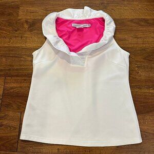 Gretchen Scott White Ruffle Sleeveless Top